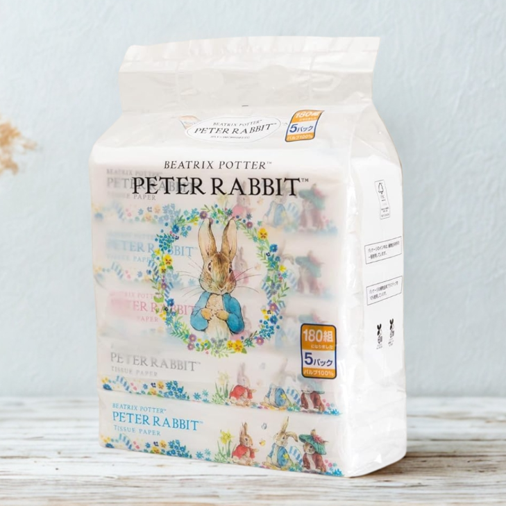 Masuko 製紙 彼得兔（PETER RABBIT）軟包面紙 180抽 × 5包