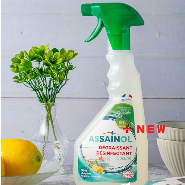 法國Assainol<愛潔諾>有機乳酸廚房清潔劑-檸檬&百里香 500ML  